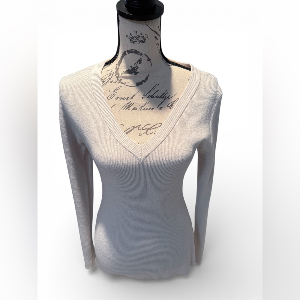 Cream V-Neck Sweater